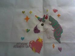 Cross stitch square for Indiana's quilt