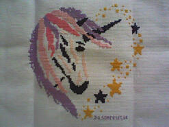 Cross stitch square for Indiana's quilt