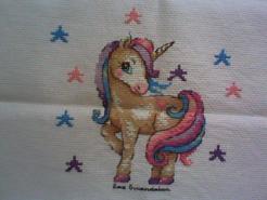 Cross stitch square for Indiana's quilt