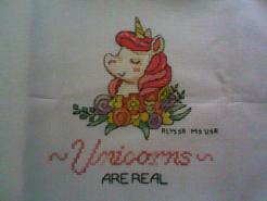 Cross stitch square for Indiana's quilt