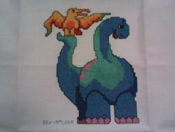 Cross stitch square for Hudson's quilt