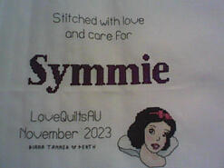 Cross stitch square for Symmie's quilt