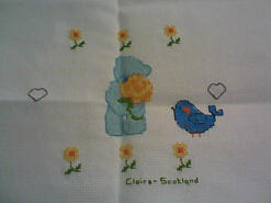 Cross stitch square for Tahani's quilt