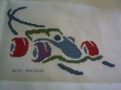 Cross stitch square for Oliver B's quilt