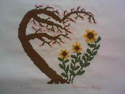 Cross stitch square for Layla Jane's quilt