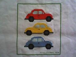 Cross stitch square for Lucas's quilt
