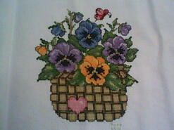Cross stitch square for Layla Jane's quilt