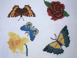 Cross stitch square for (QUILTED) Butterfly E02's quilt