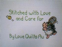 Cross stitch square for (QUILTED) Sport E01's quilt