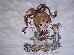 Cross stitch square for (QUILTED) Girl Theme E03's quilt