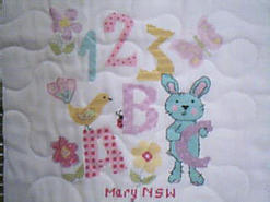 Cross stitch square for (QUILTED) Girl Theme E03's quilt