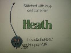 Cross stitch square for Heath S's quilt