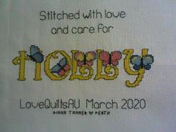 Cross stitch square for Holly's quilt