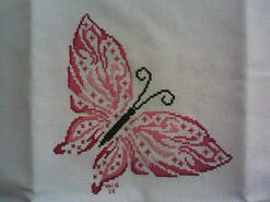 Cross stitch square for Butterfly Stitch-a-long's quilt