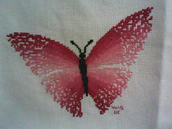 Cross stitch square for Butterfly Stitch-a-long's quilt