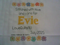 Cross stitch square for Evie U's quilt