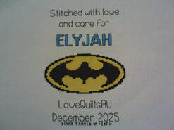 Cross stitch square for Elyjah's quilt