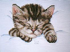 Cross stitch square for (QUILTED) Cats & Kittens E01's quilt