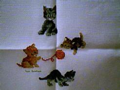 Cross stitch square for (QUILTED) Cats & Kittens E01's quilt
