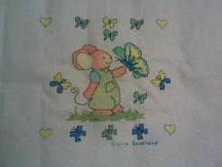 Cross stitch square for Butterflies Stitch-a-long's quilt