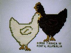Cross stitch square for (QUILTED) Chooks & Roosters E01's quilt