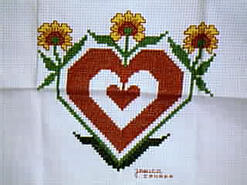 Cross stitch square for Layla Jane's quilt